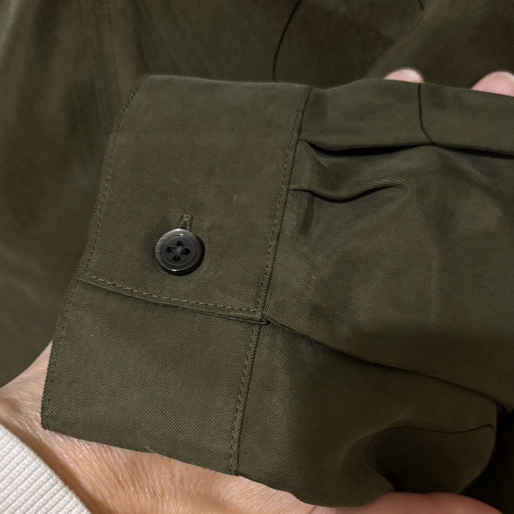 Madewell Dark Green Ruched Blouse - Picture 9 of 9